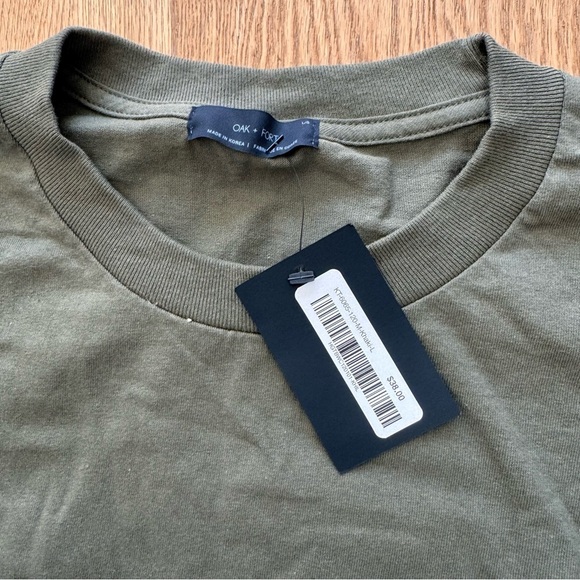 NWT OAK + FORT OLIVE GREEN OVERSIZED T-SHIRT - L - Picture 9 of 11